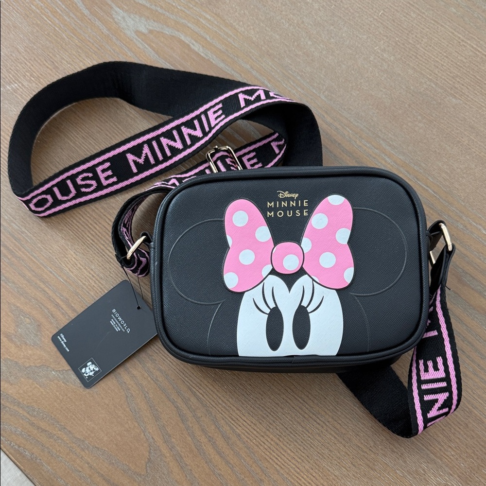 Disney Minnie Mouse Kids Bag - Black and Pink